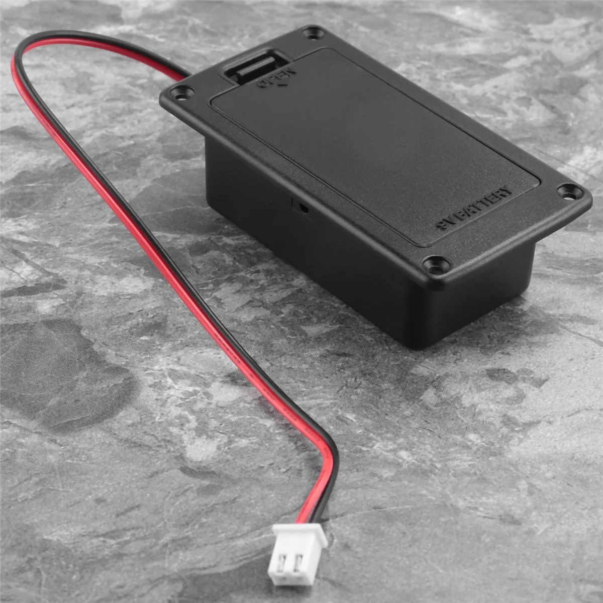 SMIEA 9V Kotak Penyimpanan Baterai Kotak Penyimpan Penutup Baterai Pickup Aktif Gitar Dudukan Datar untuk Aksesori Gitar Bass Elektrik