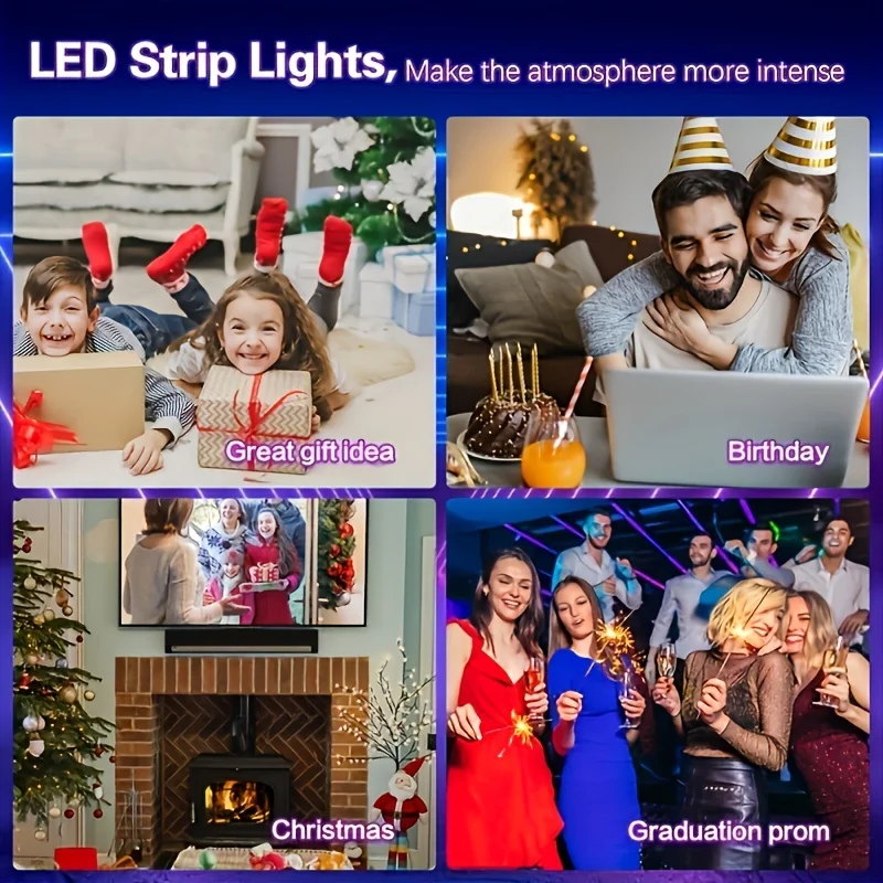 Listwa świetlna LED 5M Wtyczka USB 24 klawisze 5050 Wielokolorowa listwa świetlna RGB TV Pokój gier Rodzinna dekoracja imprezowa Lampka nocna