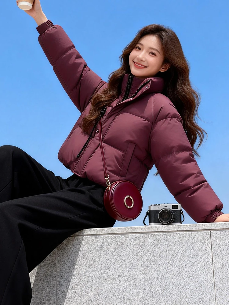 Thiened Fce Warm ort down Jaet Feminino Inverno Novo Sle Desgaste Diário Longo Casaco de Algodão Sve Coreano Sle Loose Fit