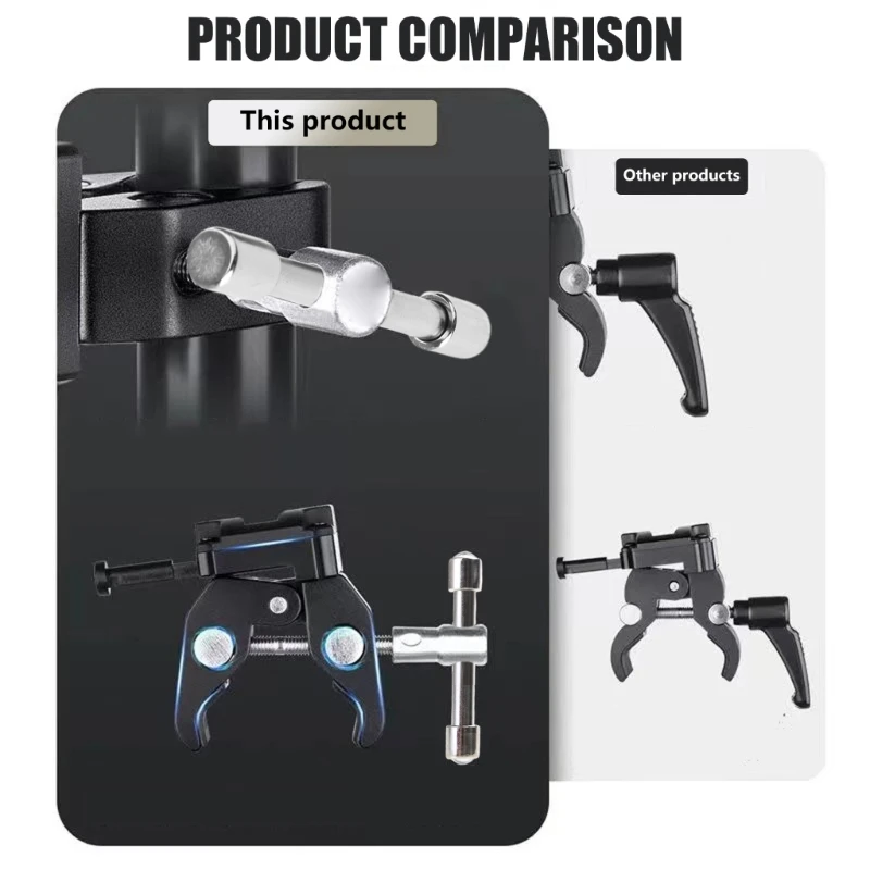 Giá đỡ chữ V chuyên nghiệp có kẹp vuốt tay cầm bằng kim loại để hỗ trợ máy ảnh