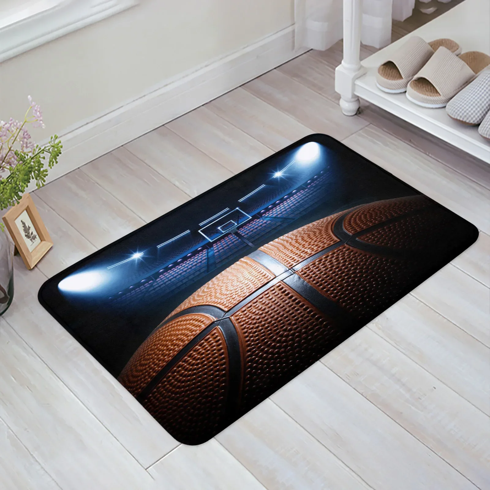 Basketball Arena Ball Stadium Floor Mat Entrance Door Mat Living Room Kitchen Rug Non-Slip Carpet Bathroom Doormat Home Decor