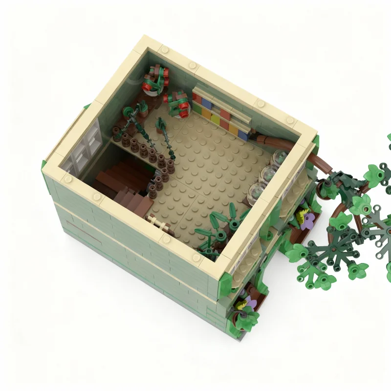 1098 elementów MOC Modularny Model Uliczny Sklep Roślinny Zestaw Klocków Prezent na Boże Narodzenie Zabawki Architektura Składanie Kreatywne DIY Pomysł