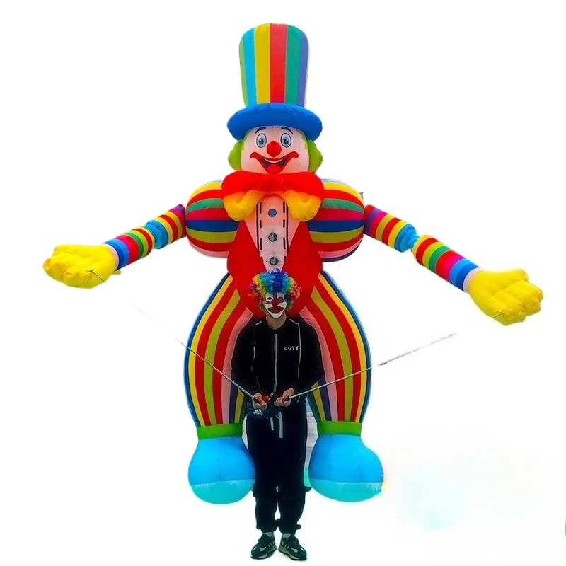 

3m/3.5m Giant Red Blue Adult Carry Inflatable Clown Puppet for Carnival Entertainments Stage Fancy Blow Up Clown Props Events