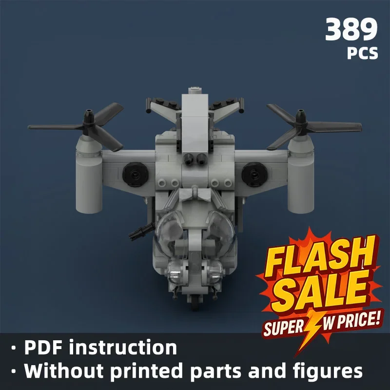 

Falowt большой вертолет, комплект строительных блоков, серый дизайн наклона, модель «сделай сам», руководство в формате PDF, без печатных деталей, распродажа вспышки