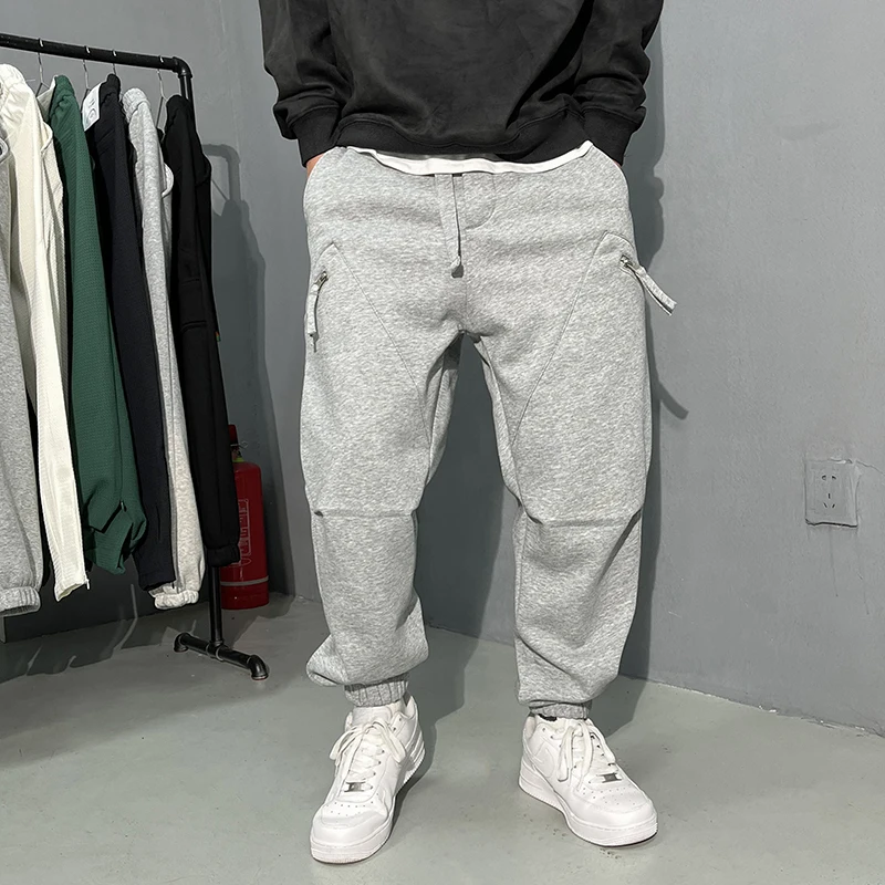 

Extra Large 300 Pounds Patchwork Trousers Men's Spring Autumn Vintage Loose Casual Harlan Pants Breathable Straight Leg Pants