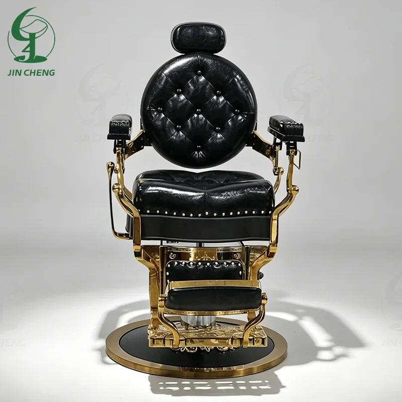 Jincheng Barber Chair Pu Leather Reclining Backrest Hydraulic Elevator Is Suitable for Salon Barber Shop Chair