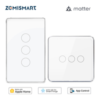 Zemismart Matter Over WiFi Smart Light Switch US EU Wall Mount Touch Switches HomeKit SmartThings APP Remote Control