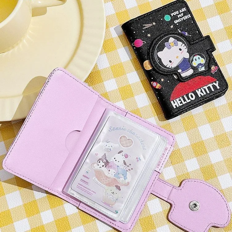 Sanrio Money Bag Pu Leather Wallet Anime Hellokitty Kuromi Cinnamoroll Kawaii Coin Purse Card Holder Wallet With Buttons Gifts