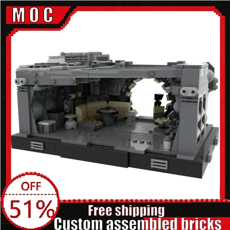 

846 PCS Sci-Fi Interstellar Leisure Rest Lounge Scene Building Blocks Model Custom DIY Educational Assembly Toys Display Gifts
