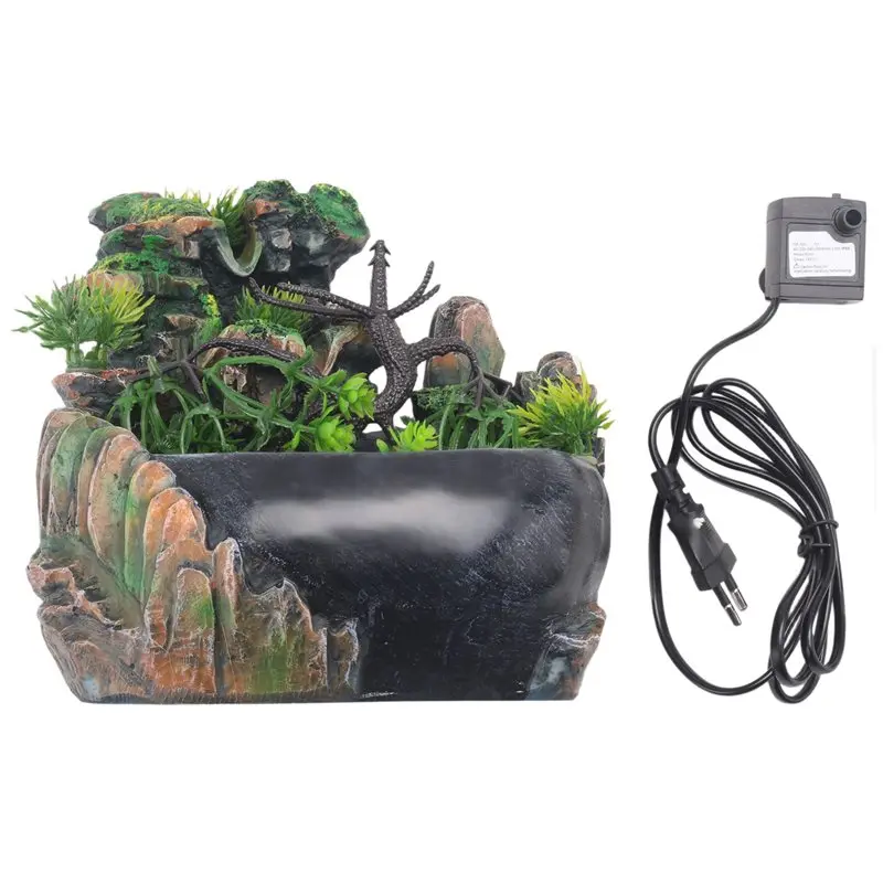 

ХИТ ПРОДАЖ: Настольный фонтан-водопад из искусственной смолы в европейском стиле для дома, имитация рокария, фэн-шуй, декор для рабочего стола ~Июль