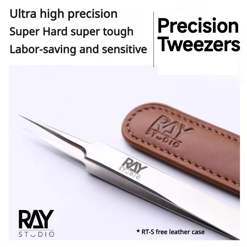 RAY Studio Precision Tweezers Ultra-Sharp Stainless Steel Tool for Gundam Scale Military Model Water Decals & Small Model Parts