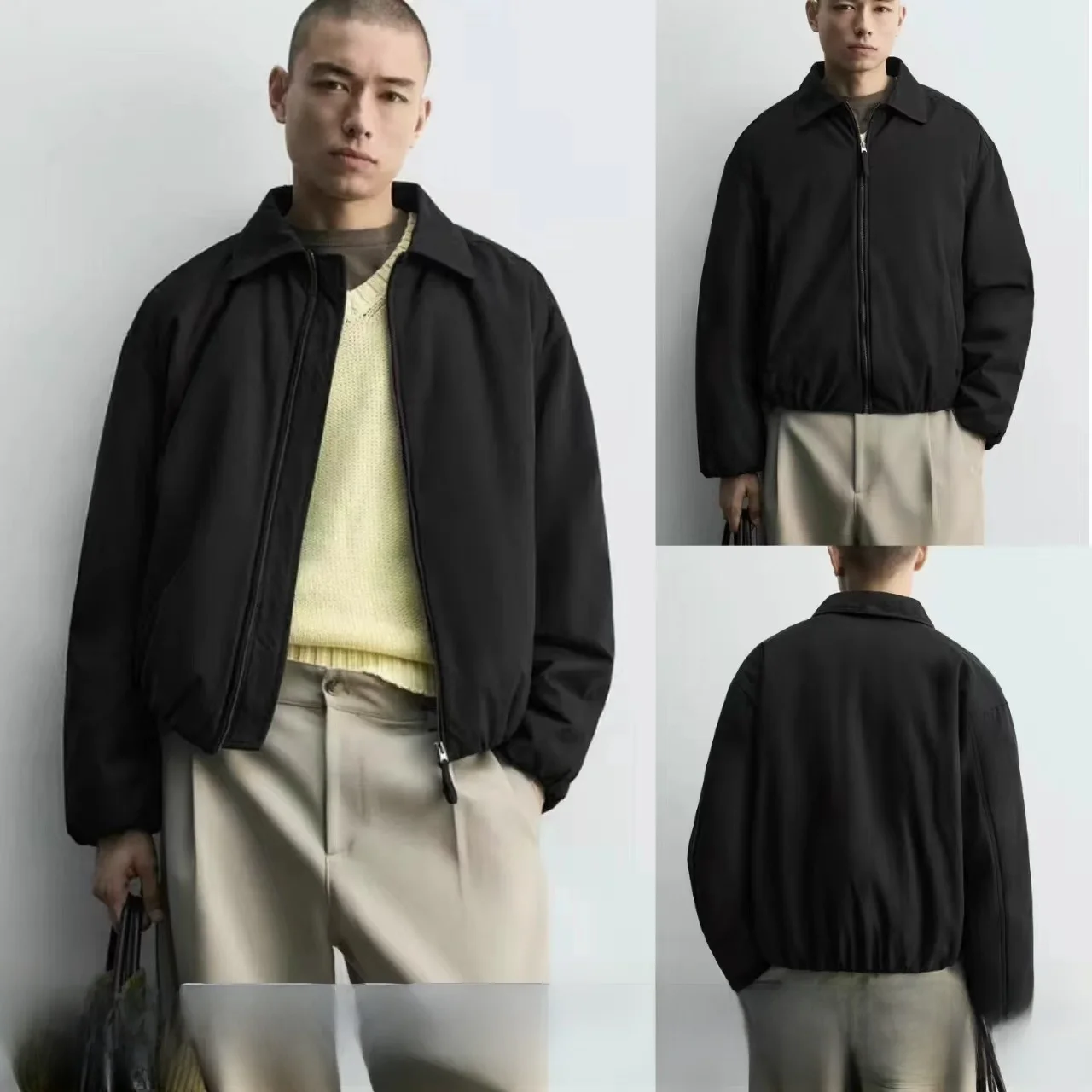 

Новая мужская куртка на молнии с воротником-стойкой, повседневная, свободного кроя, из смесового полиэстера и нейлона, длинный рукав, модель 3032