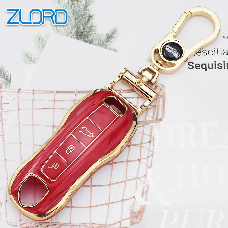 Soft TPU Car Key Case Cover Shell For Porsche Panamera Cayenne 971 911 9YA Macan Boxste Auto Protector Accessories