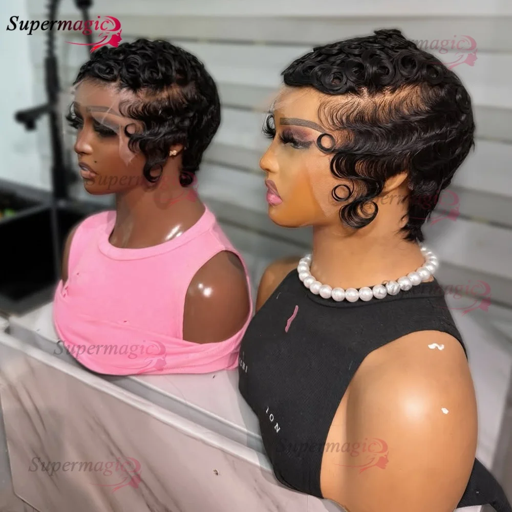 180 Dichte Lockige Glueless Perücken 13x4 HD Transparente Lace Front Echthaarperücken Brasilianisches Virgin Remy Echthaar Perücken zum Anziehen und Verlassen – Detail 4
