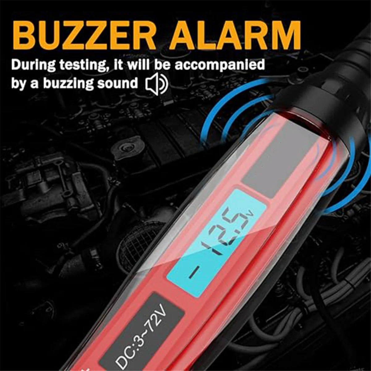 3-72V DC Car Test Light, LCD Digital Light Tester with Voltmeter, Fuse Voltage Tester Car Electrical Tools