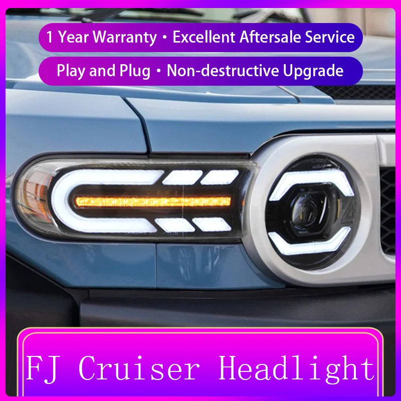 Car Styling For Toyota FJ Cruiser 2007-2020 Front Lamp DRL Headlight Turn Signal Highlight Dynamic LED Lens Auto Accessories