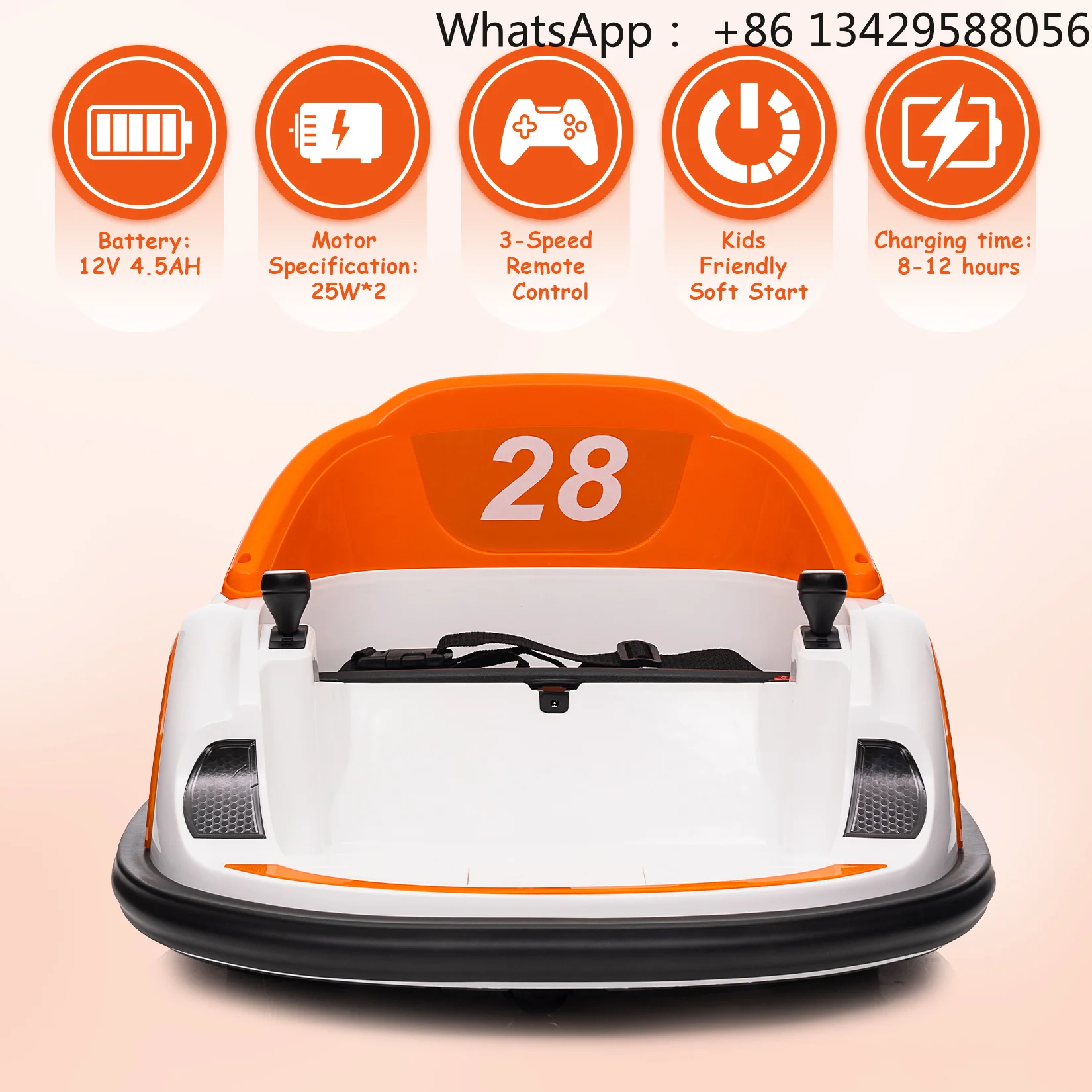 new 12V Kids Ride On Bumper Car Toddlers Electric Bumping Car Battery Powered Ride On Toy with Remote Control,360°Spin, LED Ligh