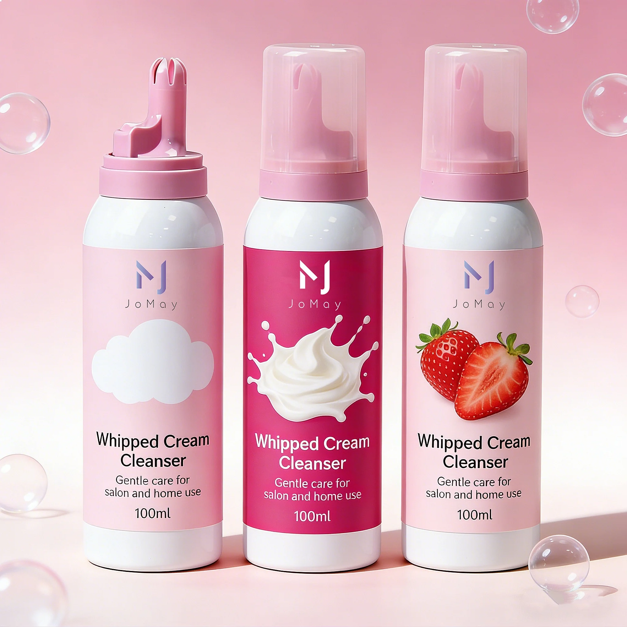 Strawberry Cream Lash Shampoo Vegan Eyelash Extension Cleanser Private Label OEM Pink White Whipped  Lash Shampoo