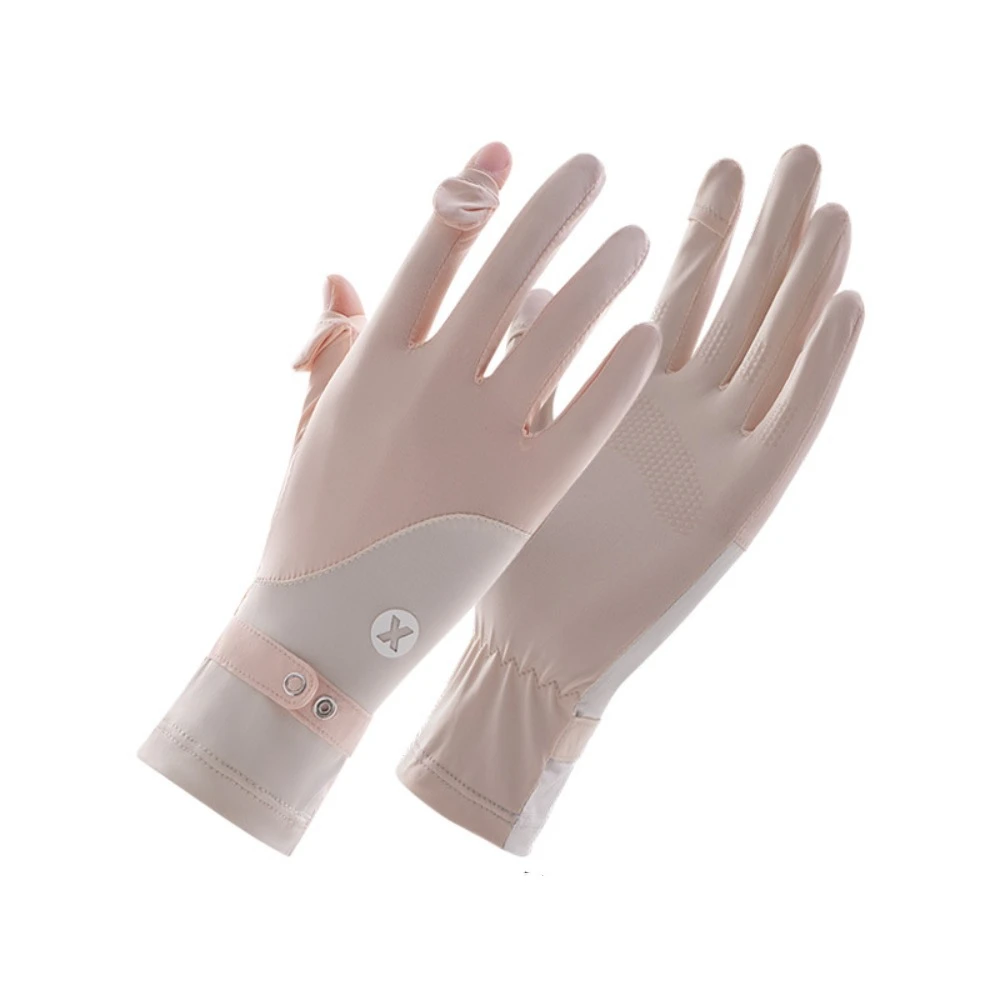 

Ice Silk Women Sunscreen Gloves Anti-UV Non Slip Sun Protection Riding Gloves Breathable Quick Dry Summer Driving Mittens