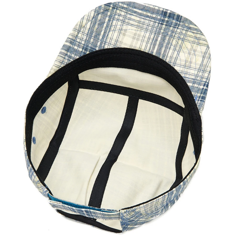 HT5122 Neue Frühling-Sommer Faltbare Baseballkappe für Herren und Damen Karierte Snapback-Kappe mit Rollrand Unisex Weiche Verstellbare Hip-Hop-Kappe – Detail 6