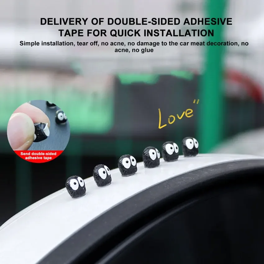 5 pcs cute black elf. Decoration Interior Funny Auto Center Console Mirror Rear Mirror Decoration for Car Accessories