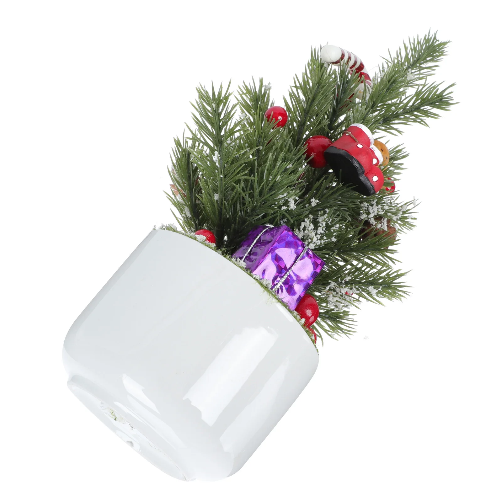 

Christmas Tree Potted Plant Artificial Decor Plastic Resin Lifelike Tabletop Ornament Festival Christmas New Year Indoor Outdoor