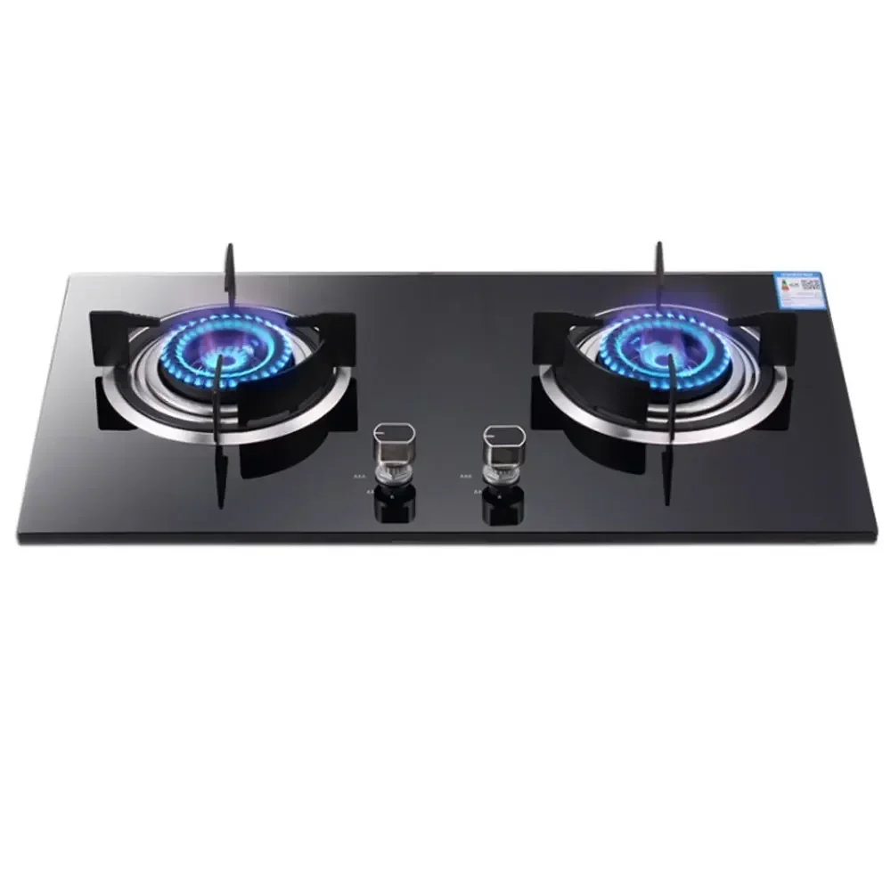For New Double-eye Gas Stove Energy-saving Household Glass Embedded Double Stove Gas Stove Explosion-proof Tempered Glass