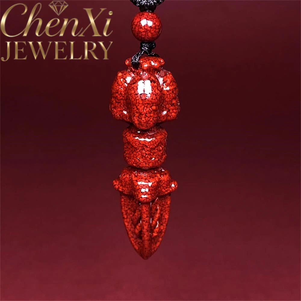 

High-End Cinnabar Drop Magic Pestle Pendant Luxury Quality Fashion Fine Jewelry Exquisite Elegant Charms Amulets Mascots Gift