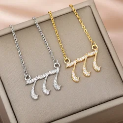 Stainless Steel Angel Number Lucky Numbers Necklaces 111 222 333 444 555 777 888 999 111 Zircon Pendant Necklace Charms Jewelry