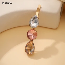 INKDEW Drip Rhinestone Decorative Hair Clips for Women Ladies Colorful Headwear Hair Accessories Jewelry Party Gift HW002