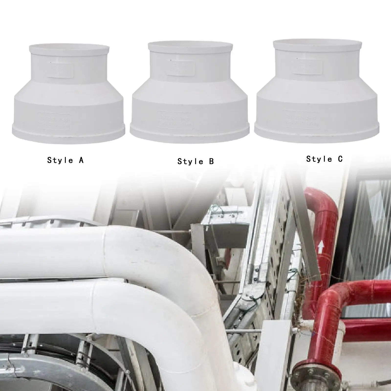 Air Pipe Adapter Accessory Lightweight Duct Reducer Pipe Connector for Ventilation System Hotel Wear Resistant Easy to Install