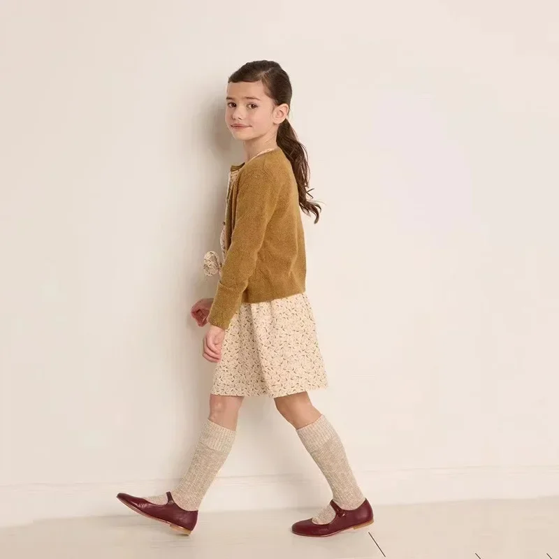 Children's Knitted Cardigan Fall/Winter 2023 New Wool Knitted Cardigan Girls Cherry Long Sleeve Sweater Baby Kids Tops【in Stock】