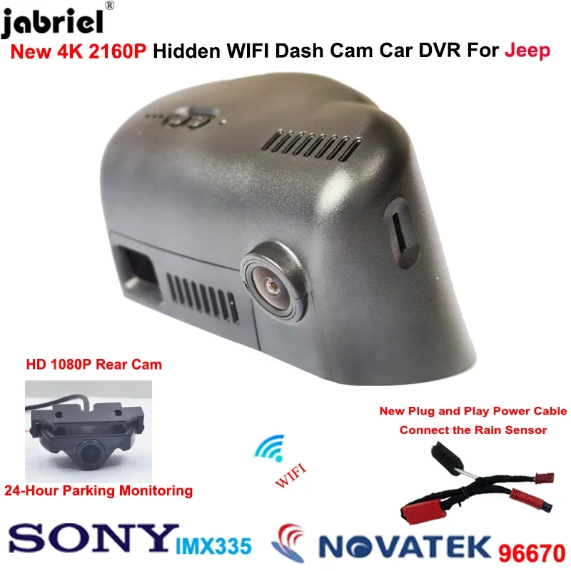 4K Wifi Dash Cam Camera For Jeep Cherokee Grand Cherokee Dodge Durango Caravan Journey Dart Avenger Chrysler Car DVR Recorder