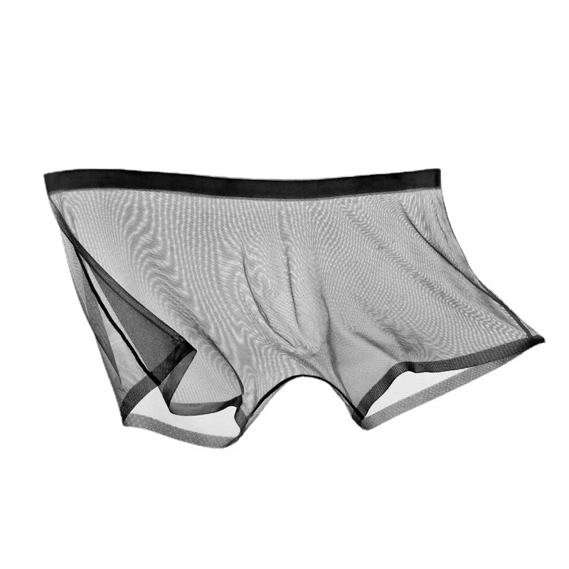 Men's Underwear Transparent Boxers Bulge Ice Silk See Through Underpants Sexy Briefs Low Waist Panties Lingerie Intimates 2026