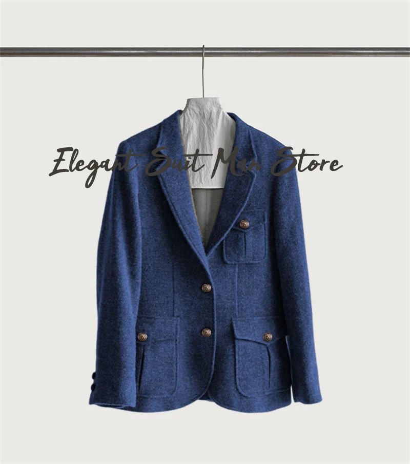 

Итальянский стиль, винтажный шерстяной кашемировый мужской приталенный пиджак, деловые пиджаки, серое мужское пальто, костюм в охотничьем стиле, куртка