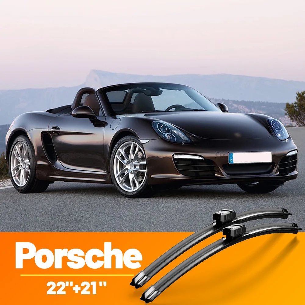 Para Porsche 718 Cayman Boxster 911 Boxster 991 992 982 981, Limpiaparabrisas Delantero, Escobillas de 22"+21", Accesorios para Parabrisas