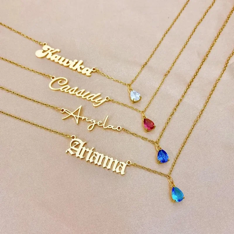 

Ожерелье с именем на заказ, персонализированная табличка с именем, минималистичные украшения ручной работы, подарок на день рождения