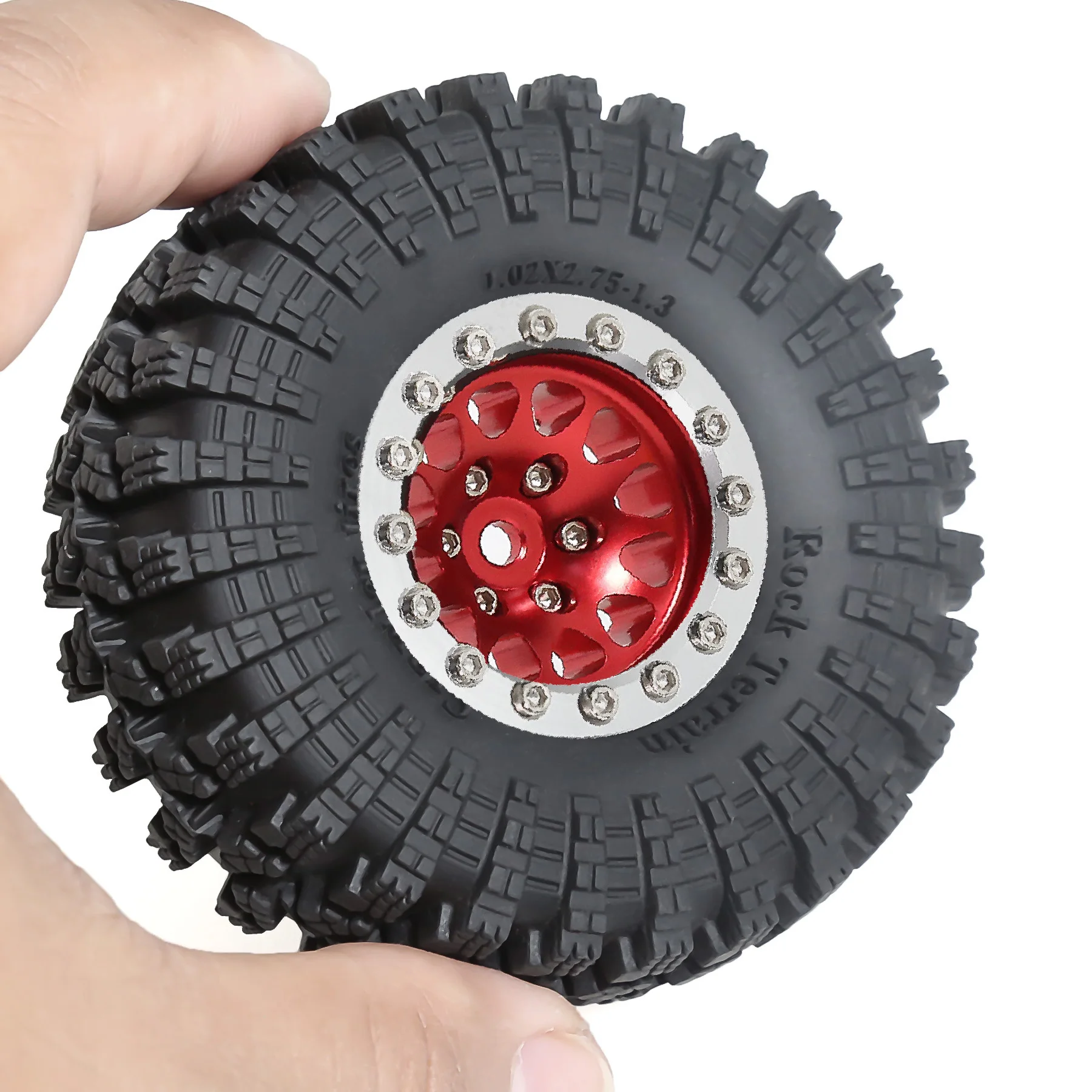 1.3 Inch Metal Wheel Rims & Mud Terrain Rubber Tires 4Pcs for 1/18 RC Truck RC  Redcat Ascent‑18 Replacement Modification Kits