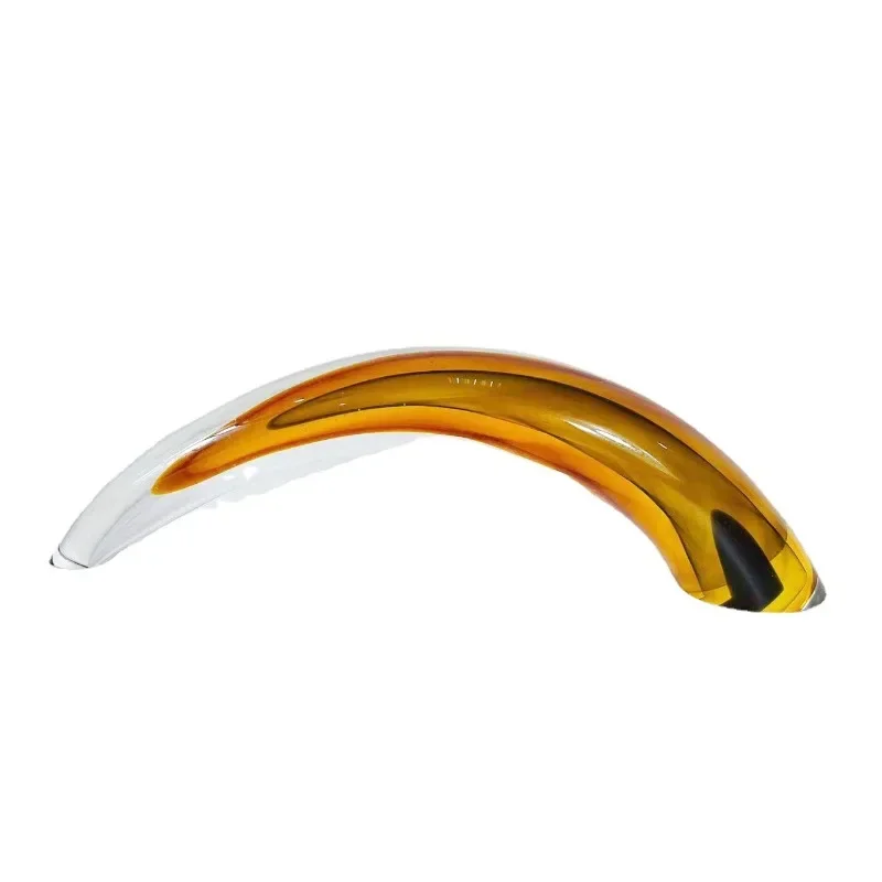 

Modern simple glazed orange gradual change horn streamline ornament, model room decoration