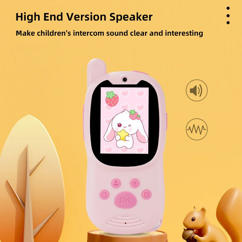 Kids Walkie-talkie LCD Display Screen Button Operation Rechargeable High-capacity Battery Clear Dialogue Children's Gift Toys