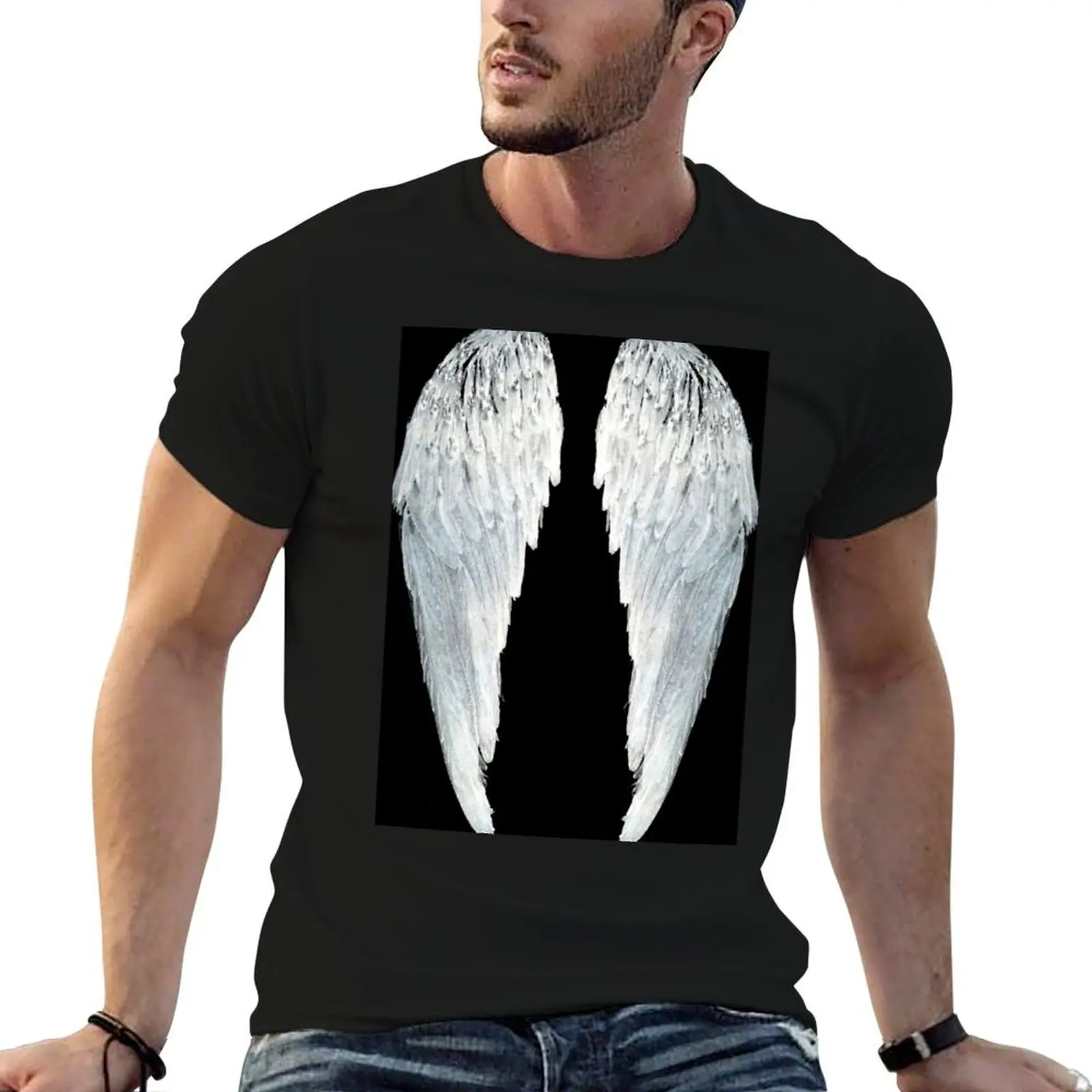 Large Angel Wings T-Shirt Lightweight Sport Basic T-Shirt