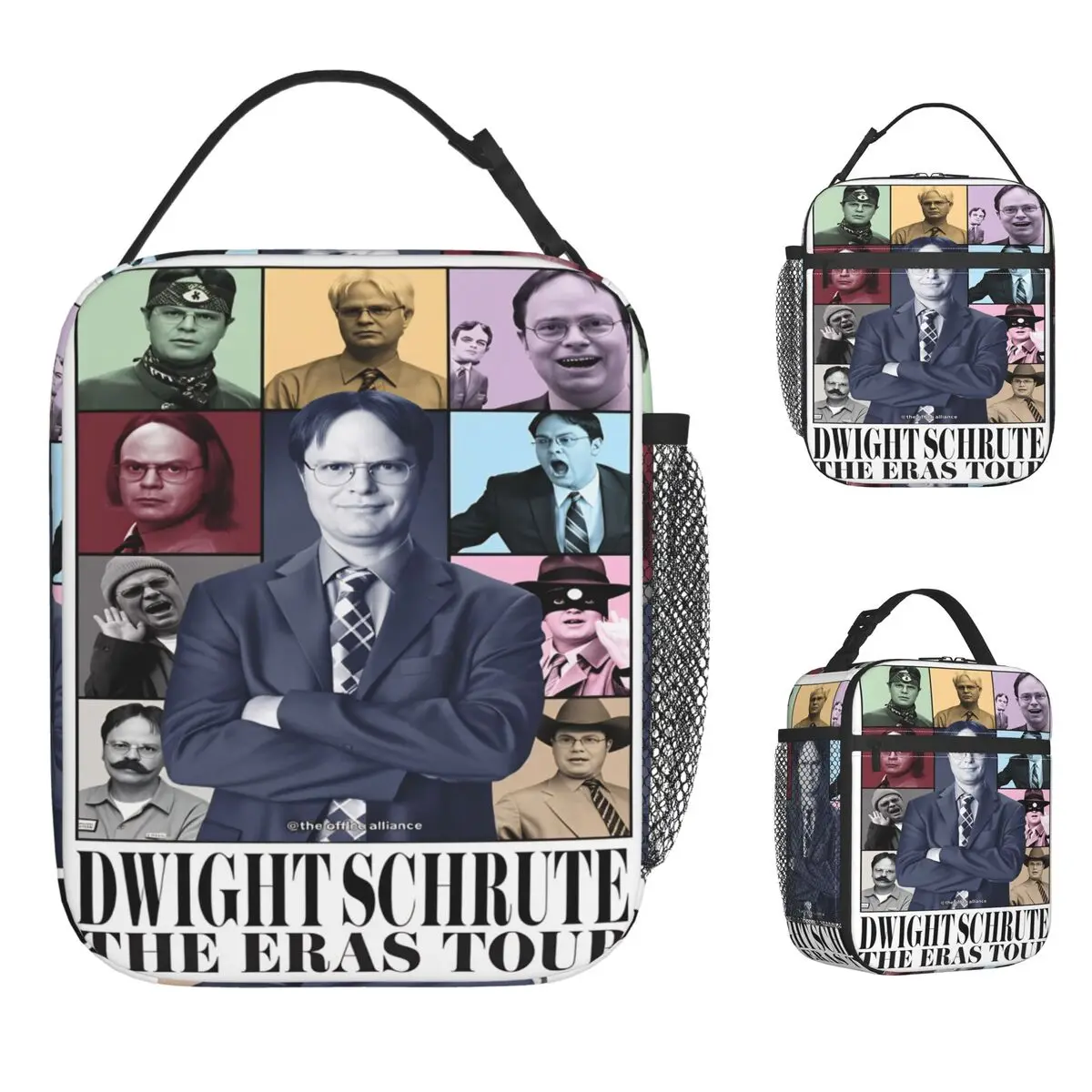 Dwight Schrute Collage Lunchtasche, lässige Lunchbox für Mädchen, Picknick, tragbar, isolierte Kühltasche, wasserdichte Thermo-Lunchtaschen