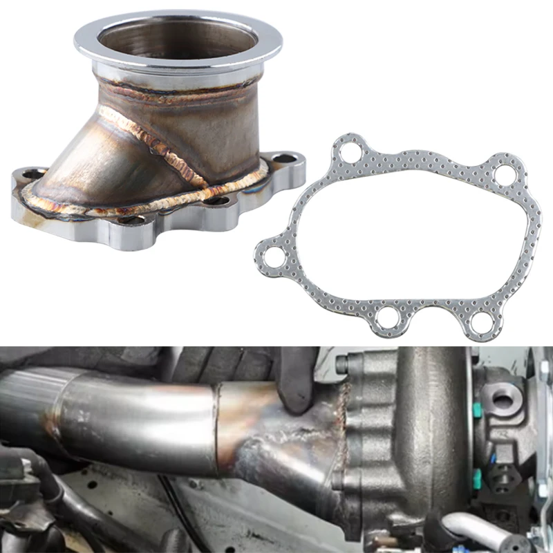 Stainless Steel Turbocharger Turbo Down Pipe 5 Bolt to 2.5'/ 63mm V Band Flange Adapter For GT25 GT28 T25 T28