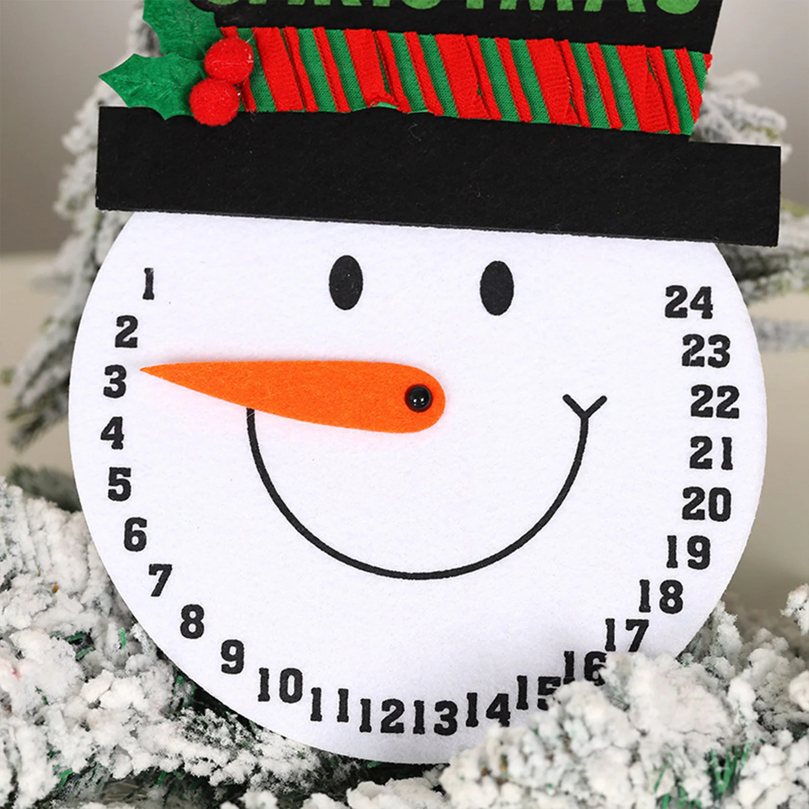 Christmas Snowman Countdown Hanger Non-woven Fabric Wall Door Hanging Xmas Decor for Friend Family Neighbors Gift