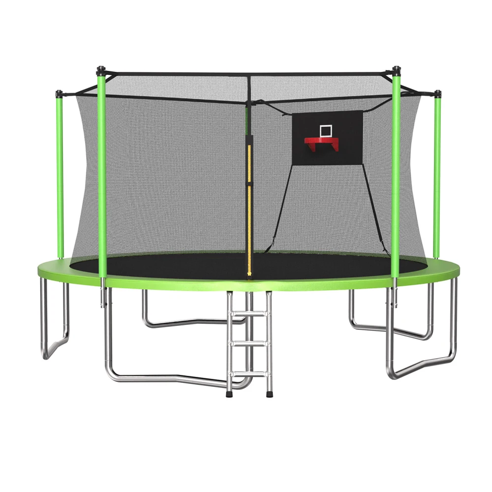 

14FT Trampoline ,Sports Fitness Trampolines with Enclosure Net, Recreational Trampolines for Outdoor Indoor