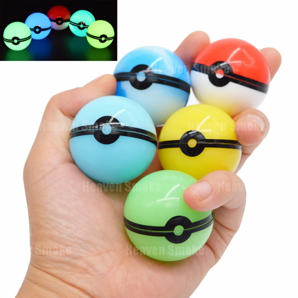 Glow in Dark Pokeball Wax Silicone Jar Nonstick Container for Storage Cosmetic Concentrate Lip Balm,Jewery,Pills etc.