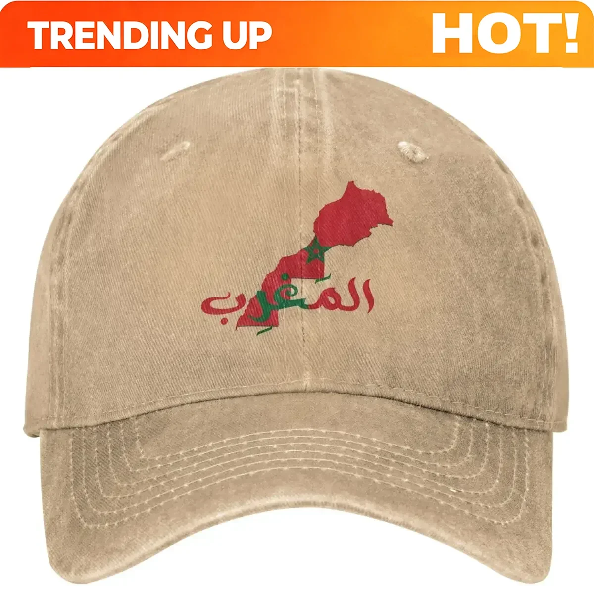 Custom Morocco Map And Flag Casual Baseball Cap Spring Trucker Hat Hot Sale Hunting Camping Hip Hop Hats Female Male