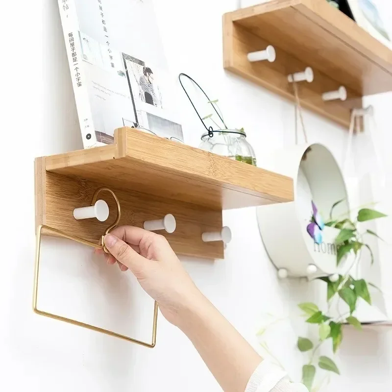 Solid Wood Wall Clothes Hanger Coat Rack Clothes Hanger Dressing Creative Entrance Hall Living Room Furniture Wall Storage Rack