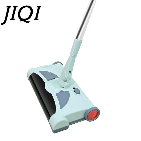 JIQI 무선 충전식 전기 스틱 클리너, 핸드 푸시 걸레질 스위퍼 흡입기, 드래그 빗자루 집진기, EU US