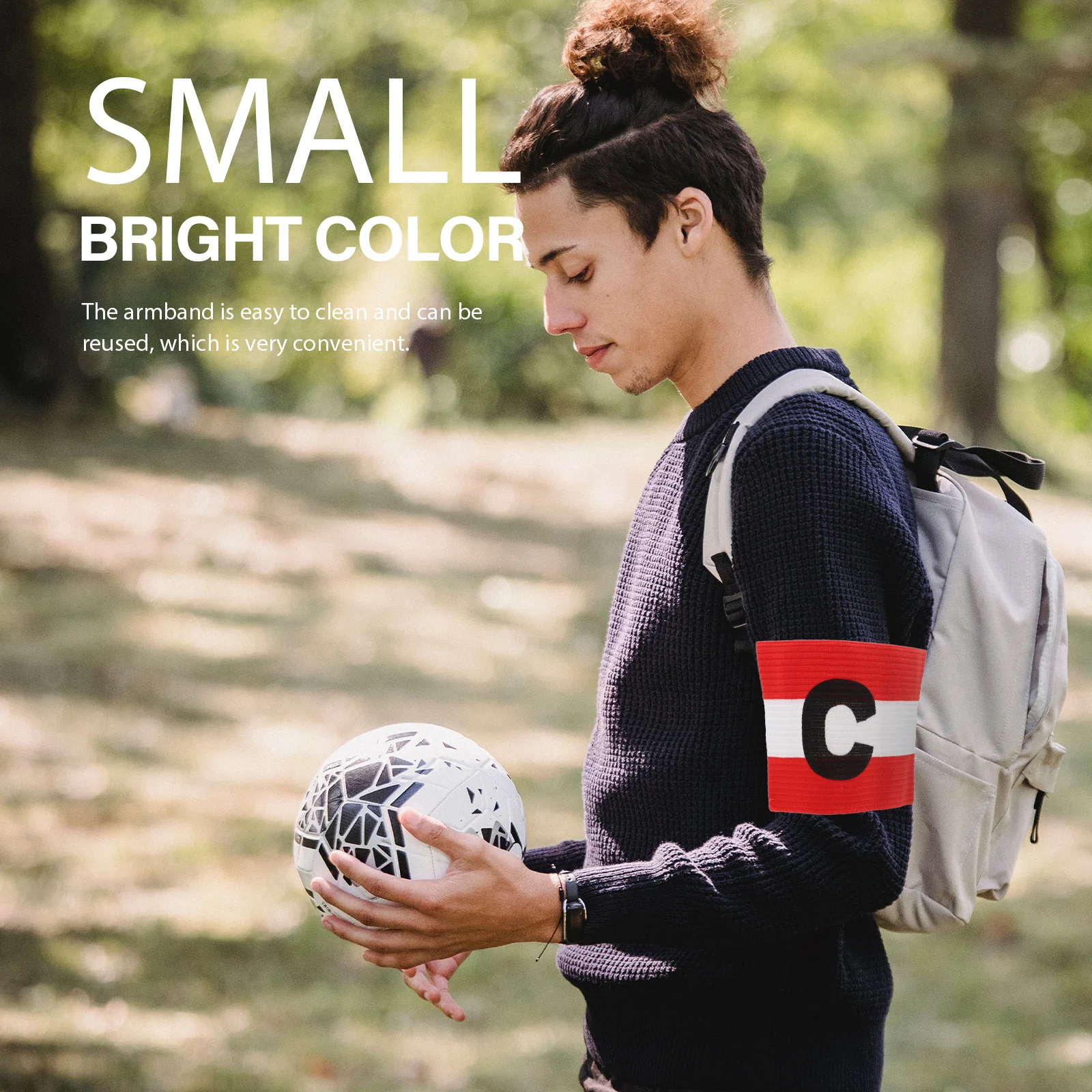 

2Pcs Nylon Captain Armbands Soccer Football Team Leader Bands Elastic Sports Supplies Anti-Drop Design for Adults